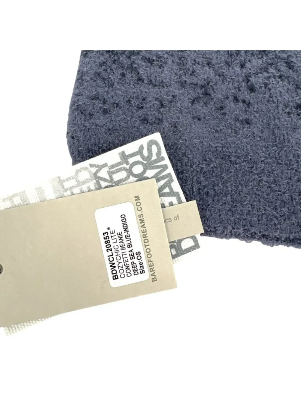 Barefoot Dreams CozyChic Lite Confetti Beanie Hat Deep Blue Indigo One Size NWT